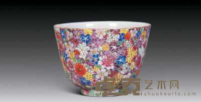 清光绪 粉彩万花地杯 9×6.5cm